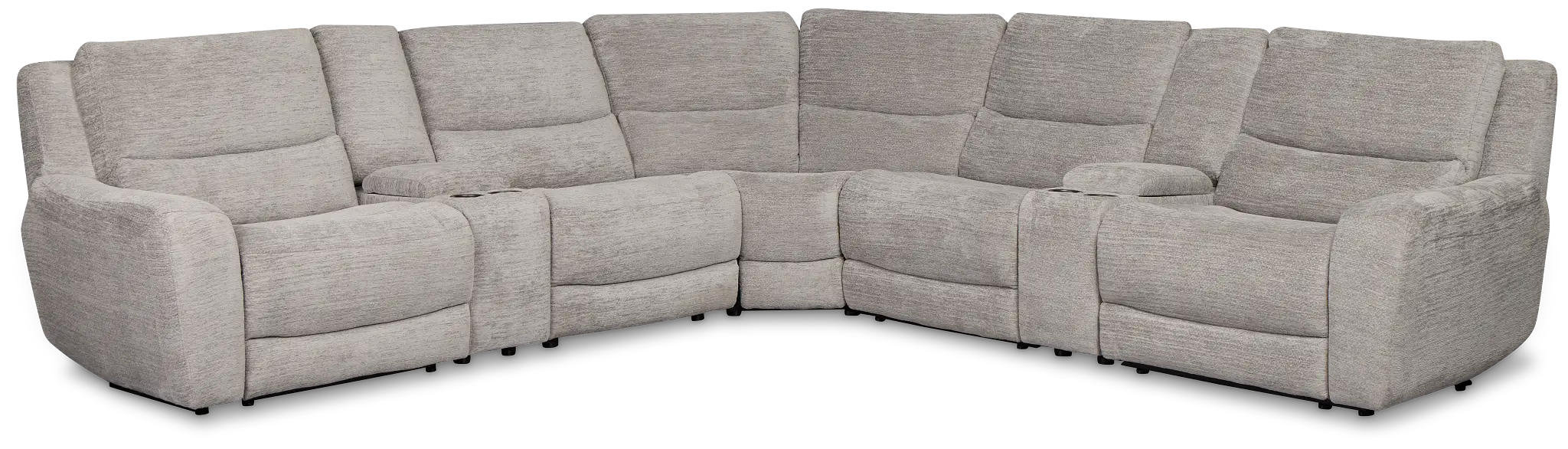 Bennett Gray Fabric Large Triple Power Reclining Two-arm Sectional Bennett Gray Fabric Large Triple Power Reclining Two-arm Sectional