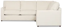 Tate Light Beige Fabric Medium 2-arm Right Cooling Memory Foam Sleeper Sec