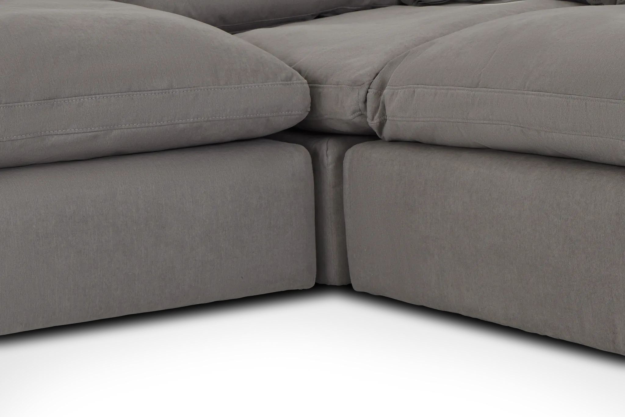 Nixon Light Gray Fabric 4-piece Bumper Sectional