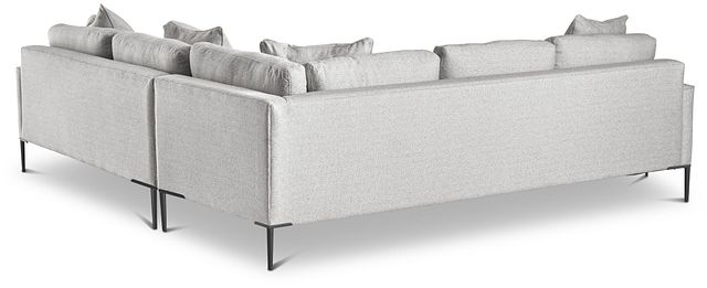Morgan Light Gray Fabric Small Right 2-arm Sectional W/ Metal Legs (3)