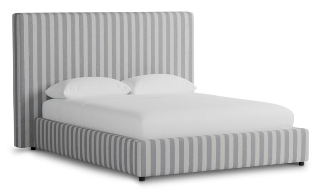 Grayton Sea Lane Light Gray 54" Upholstered Platform Bed