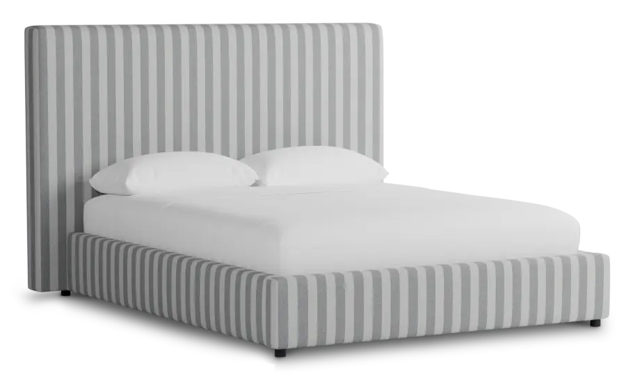 Grayton Sea Lane Light Gray 54" Upholstered Platform Bed Grayton Sea Lane Light Gray 54" Upholstered Platform Bed