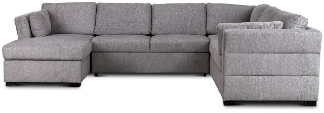 Amber Dark Gray Fabric Large Left Chaise Sleeper Sectional