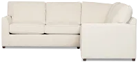 Tate Light Beige Fabric Medium Right Chaise Memory Foam Sleeper Sectional