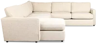 Maxwell Light Gray Fabric Large Left Chaise Sectional