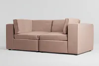 Destin Joya Light Pink Velvet 2-piece Modular Sofa