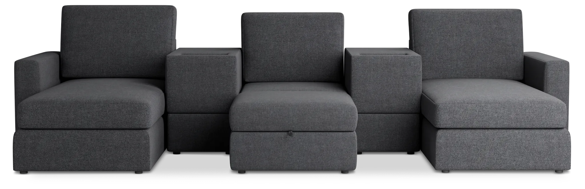 Citymod Dark Gray Fabric 6-piece Home Theater With Storage Consoles