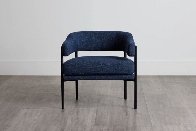 Oliver Dark Blue Fabric Accent Chair