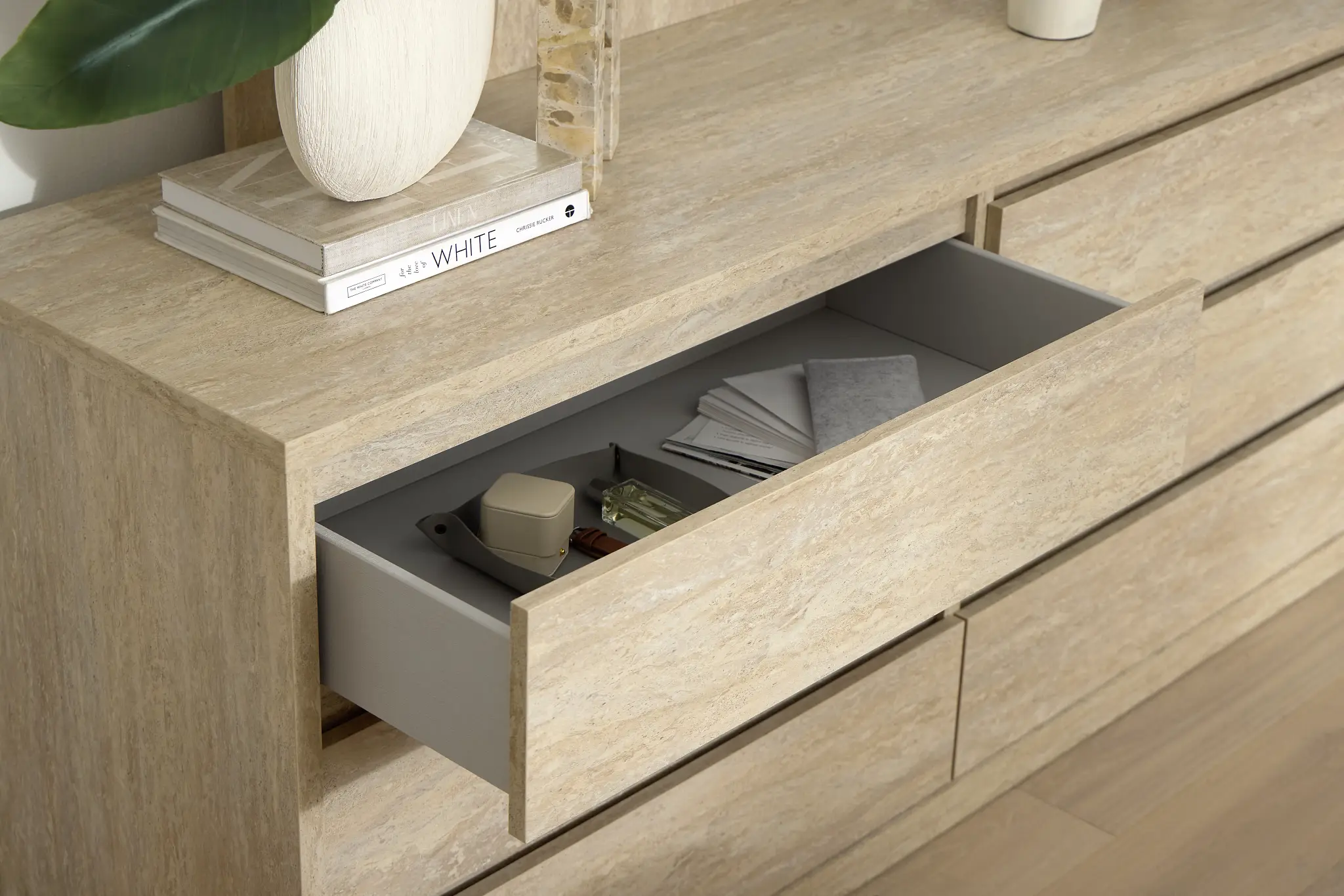 Malta Light Gray Dresser & Mirror Malta Light Gray Dresser & Mirror