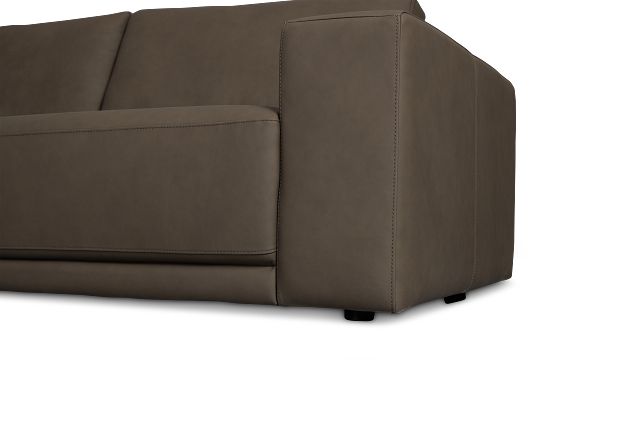 Kellan Dark Gray Leather Medium Two-arm Sectional