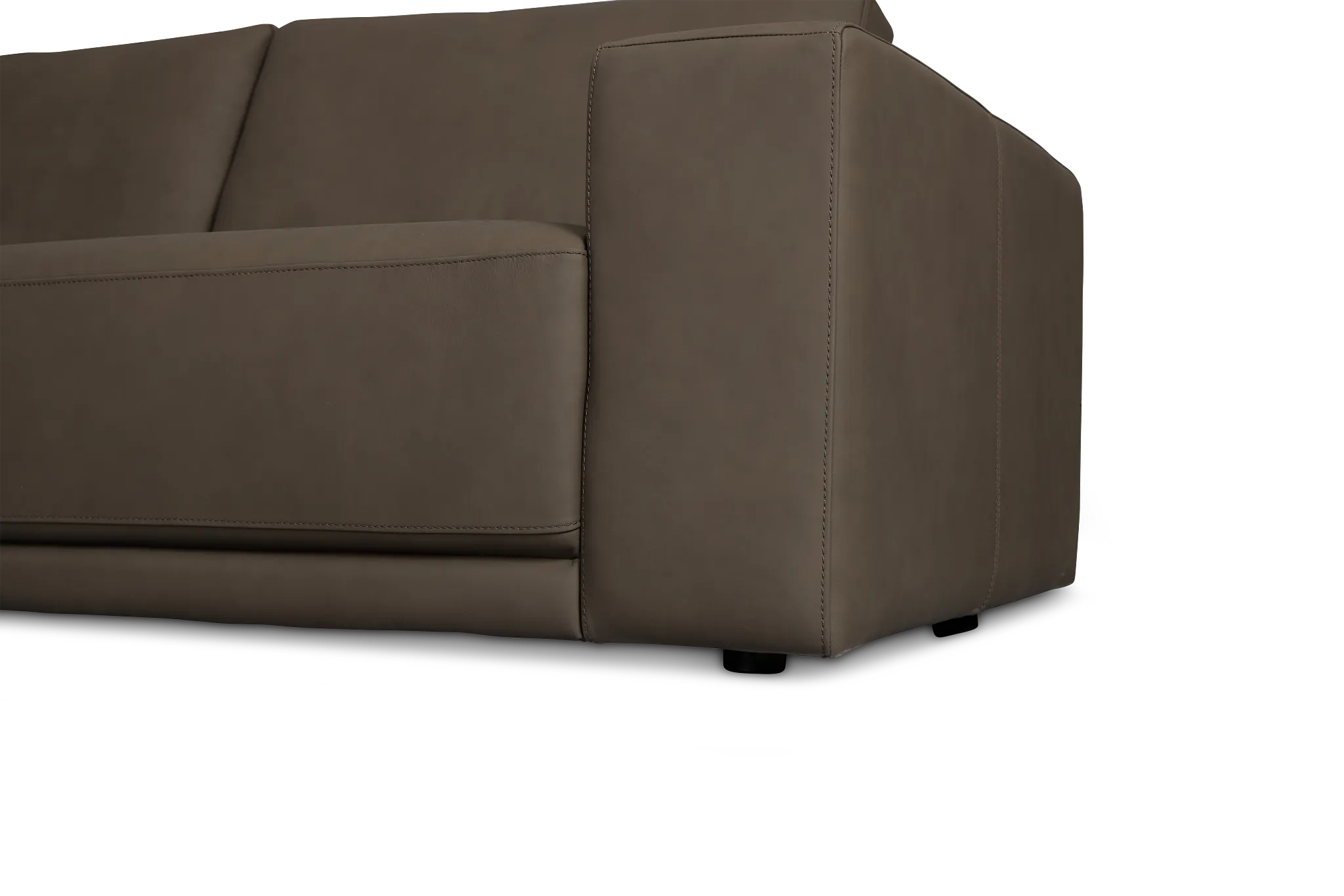 Kellan Dark Gray Leather Medium Two-arm Sectional