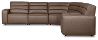 Sawyer Dark Brown Micro Medium Dual Power 2-arm Reclining Sectional
