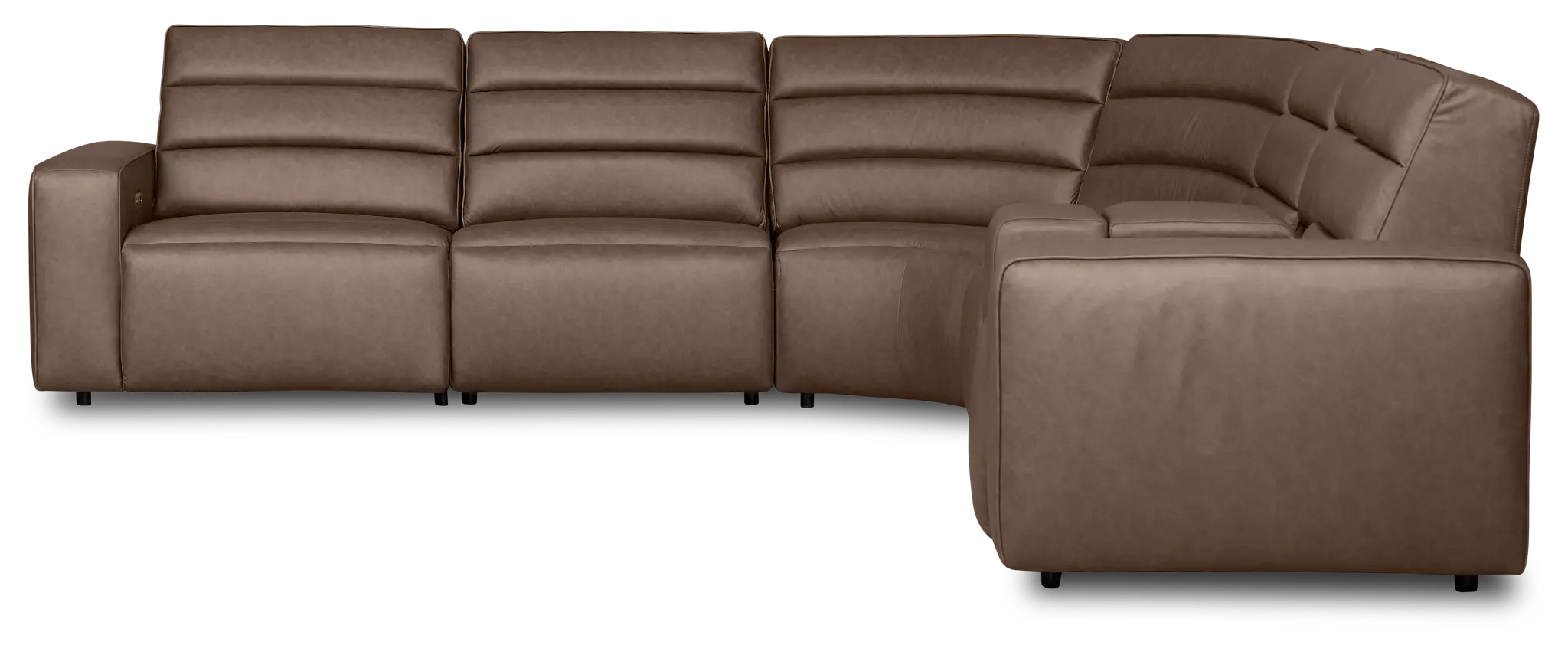 Sawyer Dark Brown Micro Medium Dual Power 2-arm Reclining Sectional Sawyer Dark Brown Micro Medium Dual Power 2-arm Reclining Sectional