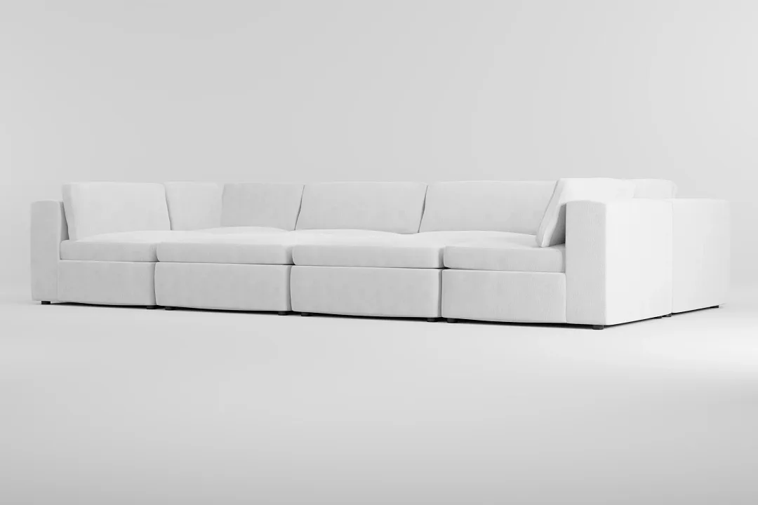 Destin Revenue White Fabric 8-piece Pit Sectional