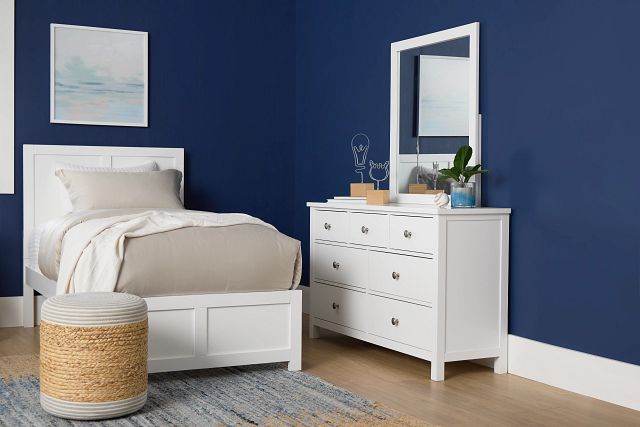 Charleston White Dresser & Mirror