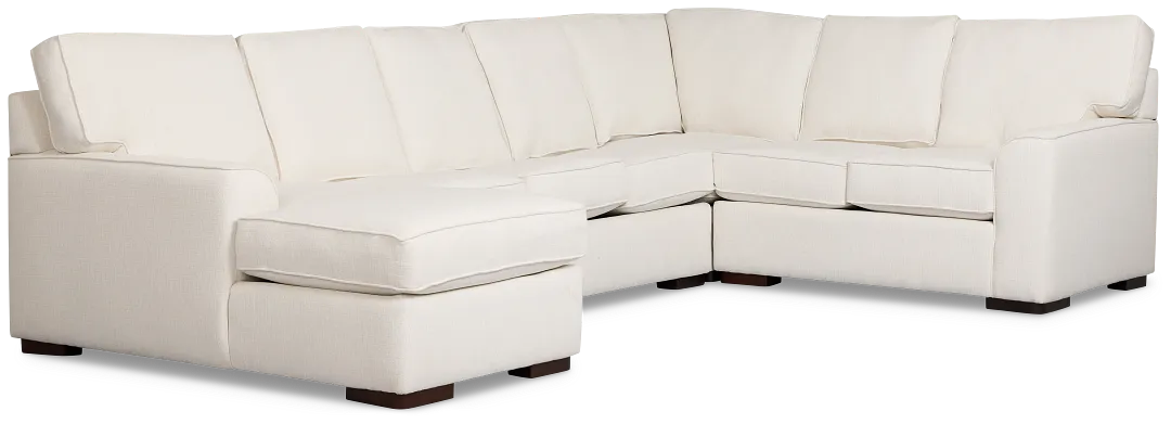 Sinclair Light Beige Fabric Left Chaise Memory Foam Sleeper Sectional