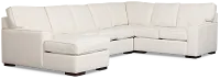 Sinclair Light Beige Fabric Left Chaise Memory Foam Sleeper Sectional