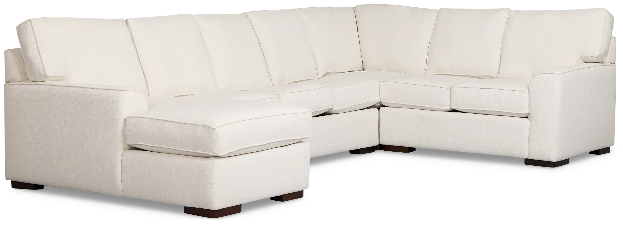 Sinclair Light Beige Fabric Left Chaise Memory Foam Sleeper Sectional