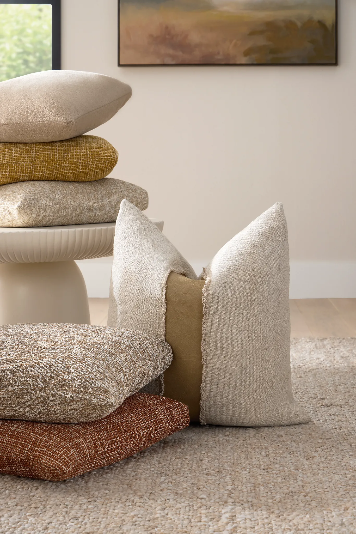 Cristo Taupe 26" Square Accent Pillow