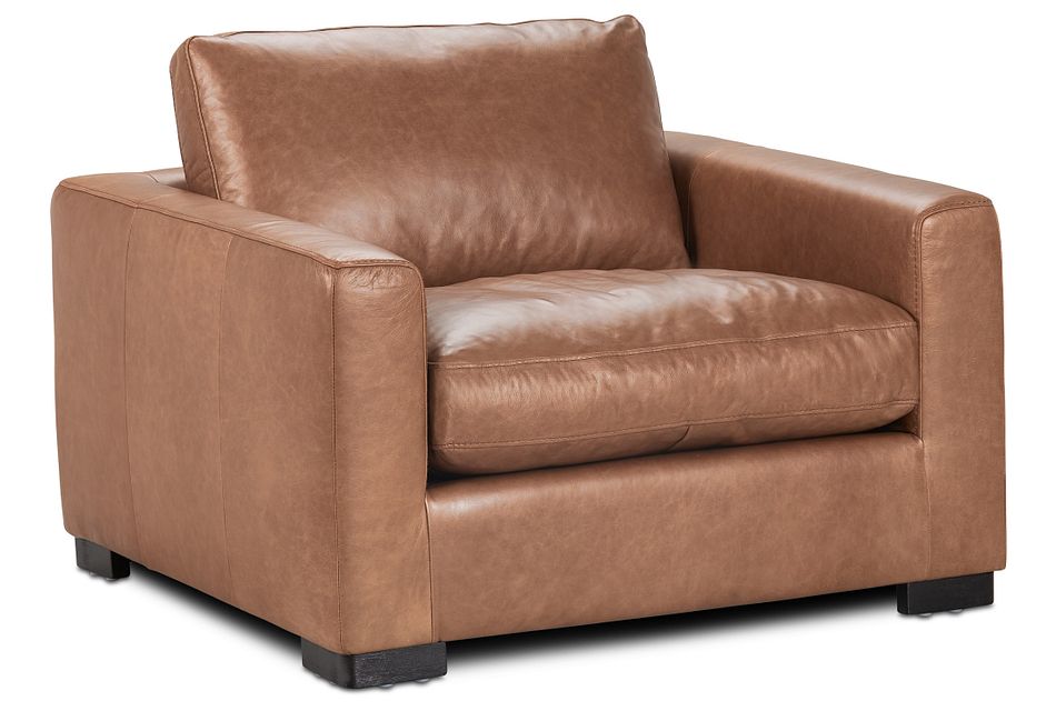Bohan Brown Leather Chair Living Room Chairs City Furniture