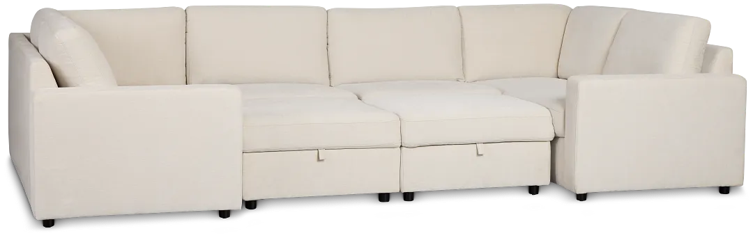 Addie Beige Fabric 8-piece Pit Storage Sectional