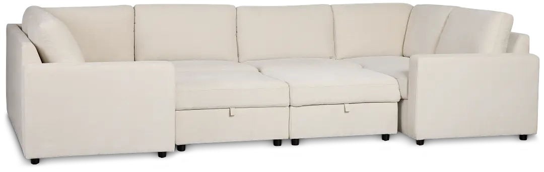 Addie Beige Fabric 8-piece Pit Storage Sectional Addie Beige Fabric 8-piece Pit Storage Sectional
