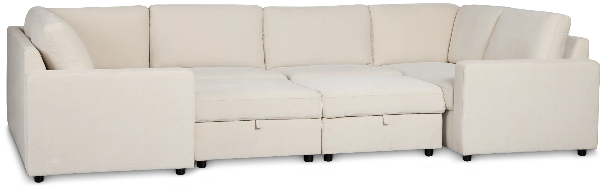 Addie Beige Fabric 8-piece Pit Storage Sectional