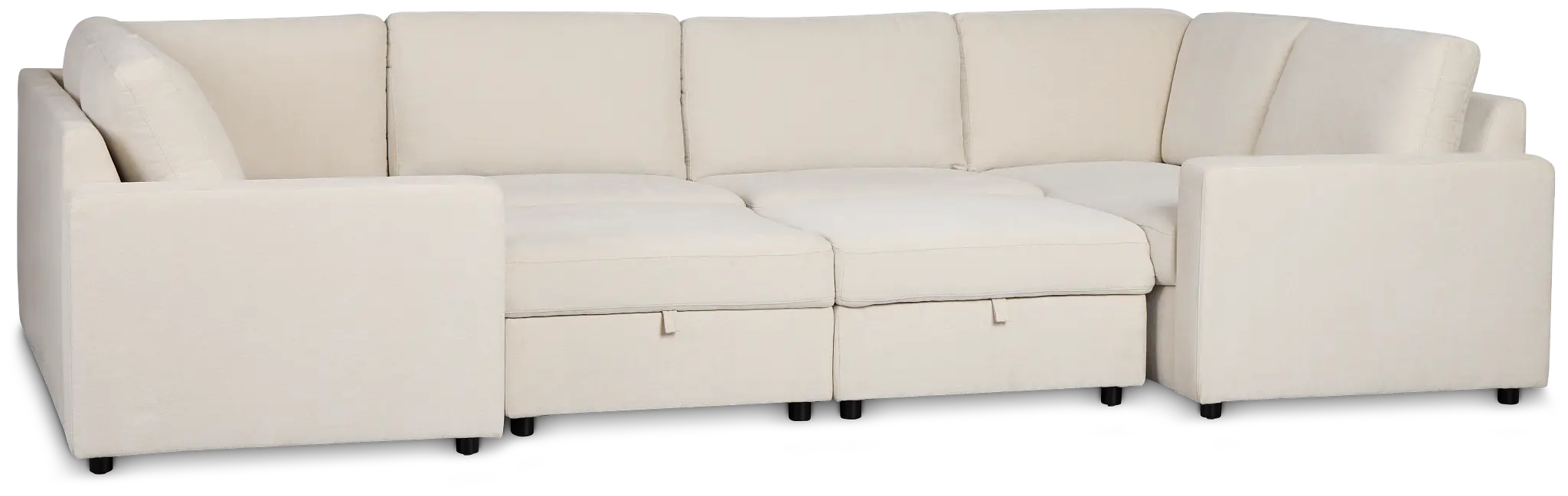 Addie Beige Fabric 8-piece Pit Storage Sectional Addie Beige Fabric 8-piece Pit Storage Sectional