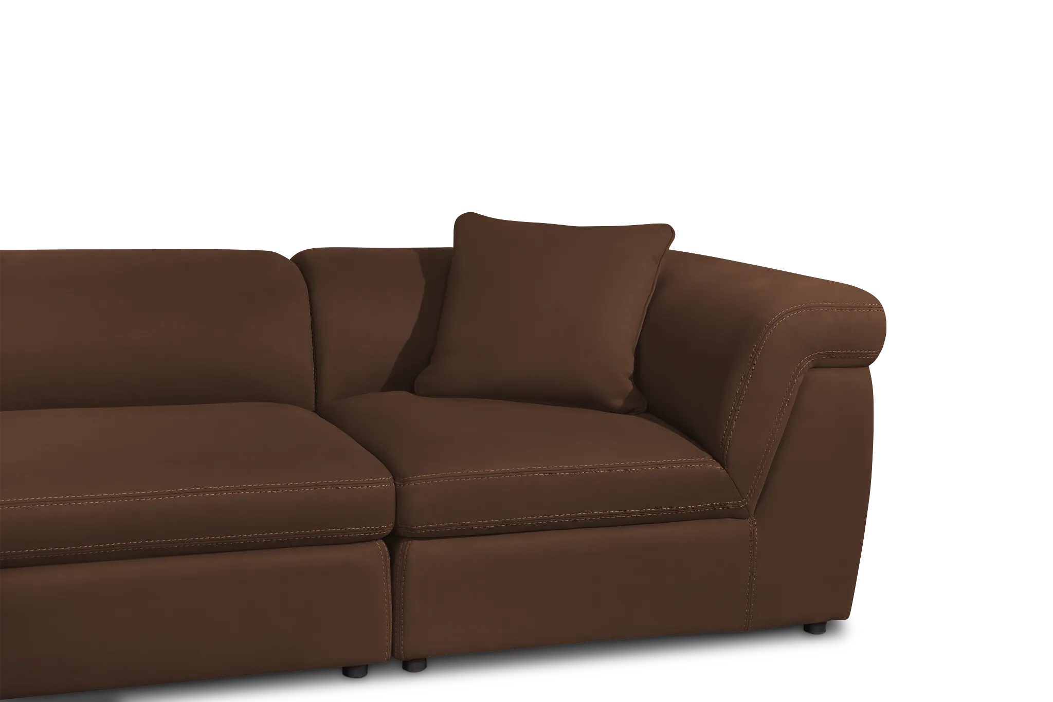Aria Dark Brown Micro 4-piece Modular Sectional