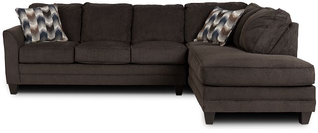 Charlie Dark Gray Fabric Right Bumper Sectional