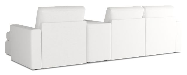 Citymod White Fabric Small Right Chaise Sectional With Media Console