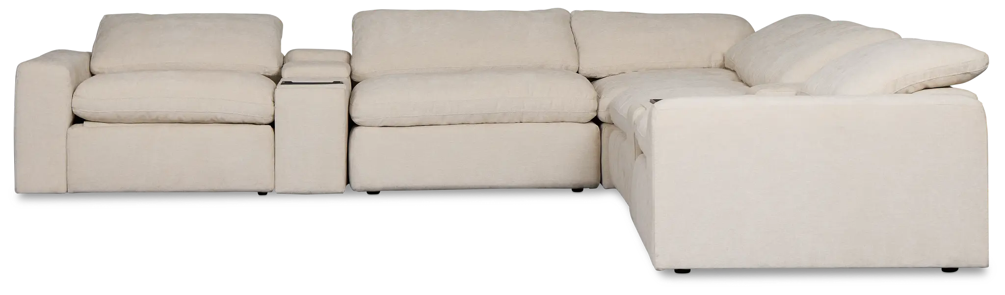 Drift Light Beige Fabric Large Triple Power Reclining Two-arm Sectional Drift Light Beige Fabric Large Triple Power Reclining Two-arm Sectional