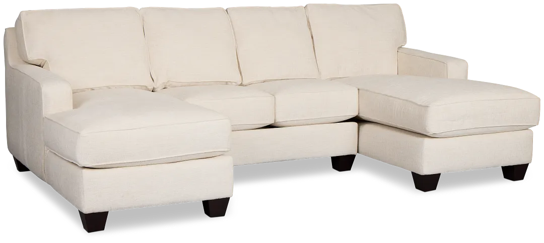 Andie White Fabric U-shaped Sectional
