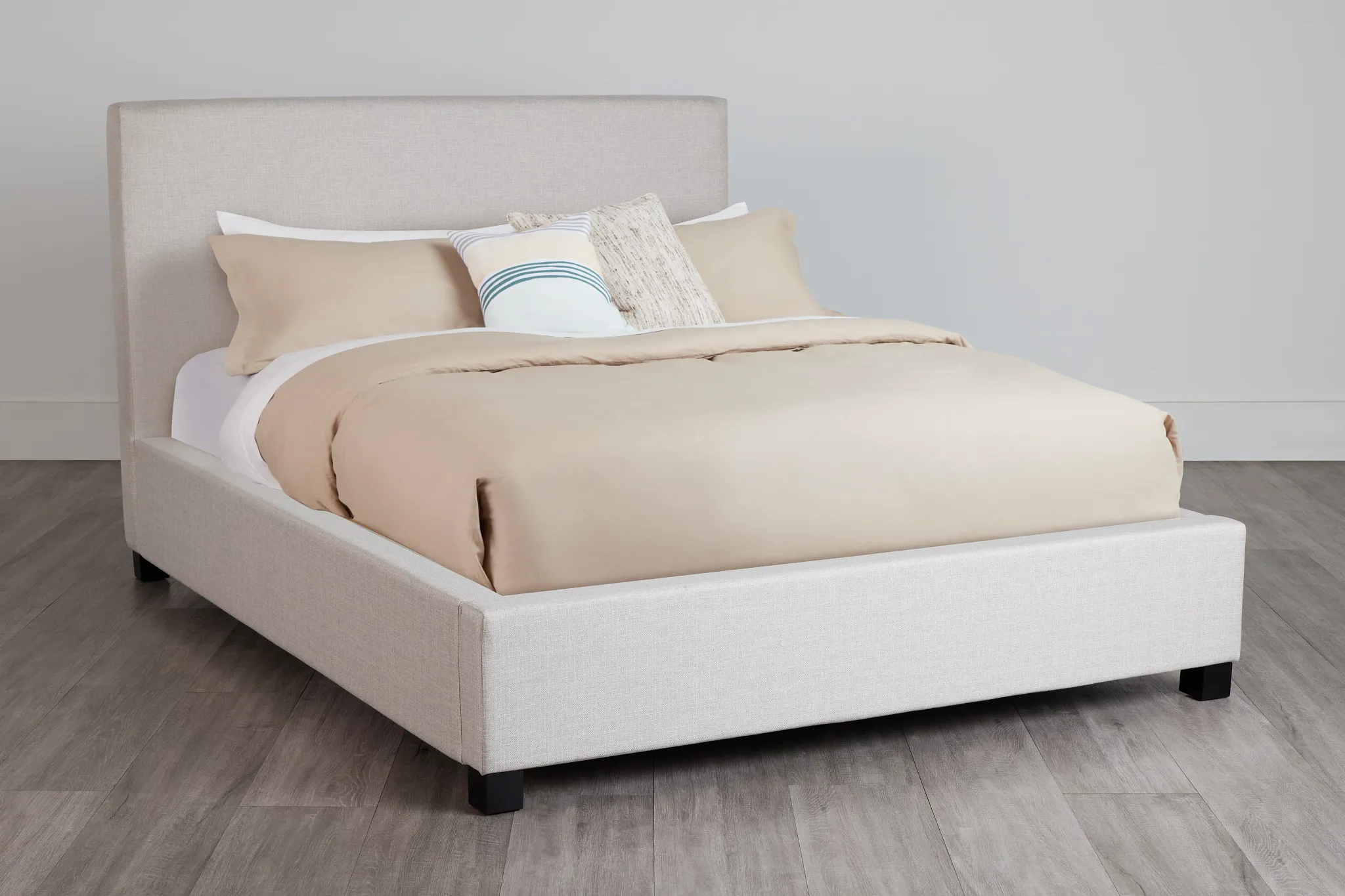 Monica Beige Uph Platform Bed