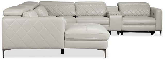 Ava Light Gray Micro Large Dual Power Left Chaise Sectional