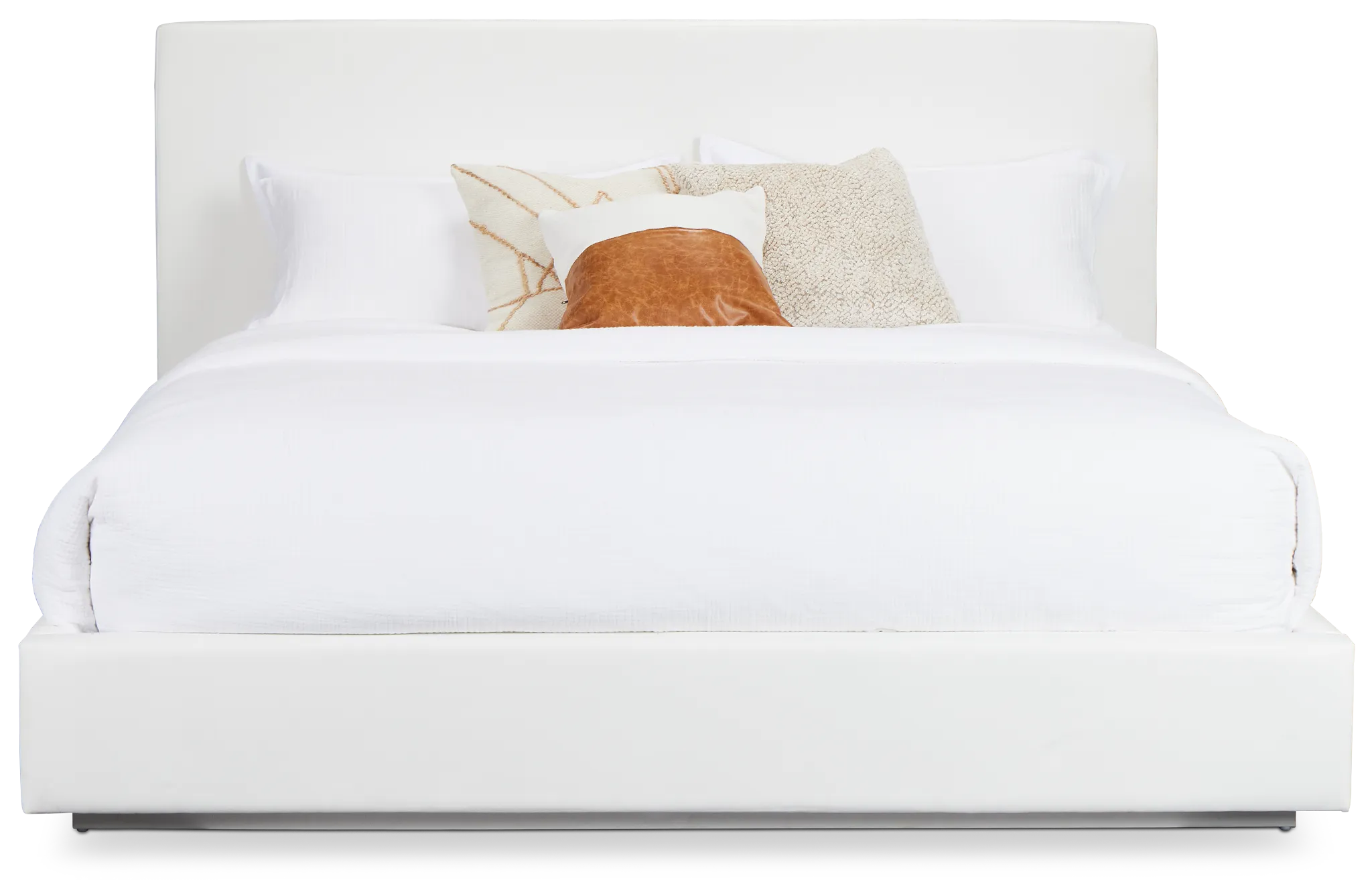 Haven White Uph Platform Bed