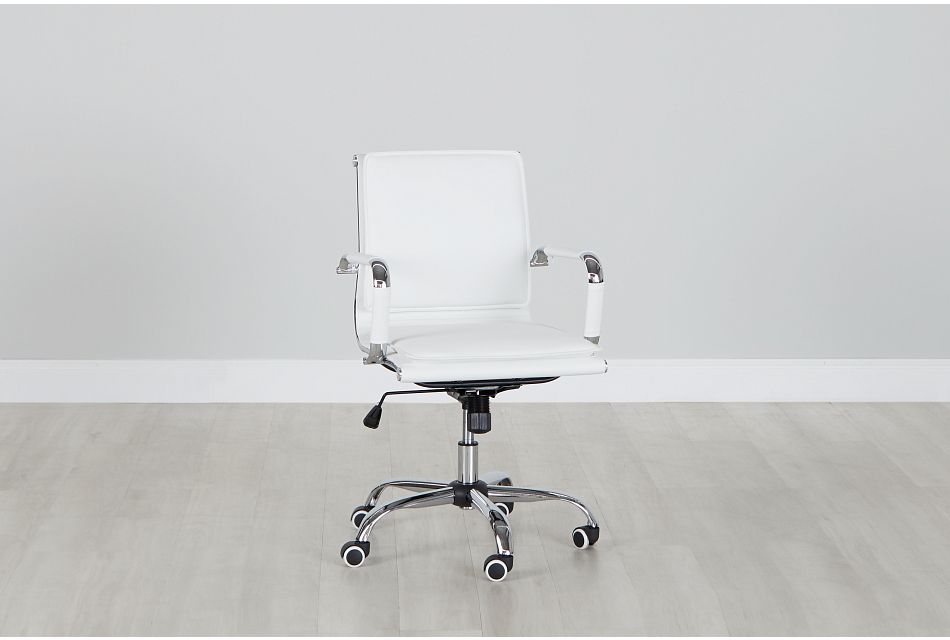 Denver White Uph Desk Chair Home Office Office Chairs City Furniture