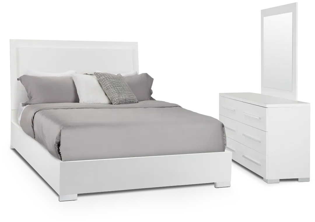 Verona White Platform Bedroom