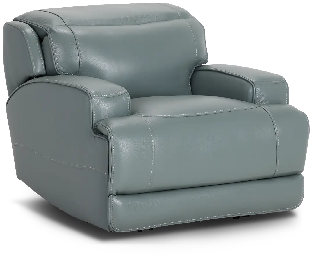 Reign Green Lthr/vinyl Power Recliner With Power Headrest Reign Green Lthr/vinyl Power Recliner With Power Headrest