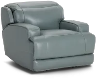 Reign Green Lthr/vinyl Power Recliner With Power Headrest
