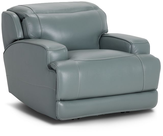 Reign Green Lthr/vinyl Power Recliner With Power Headrest