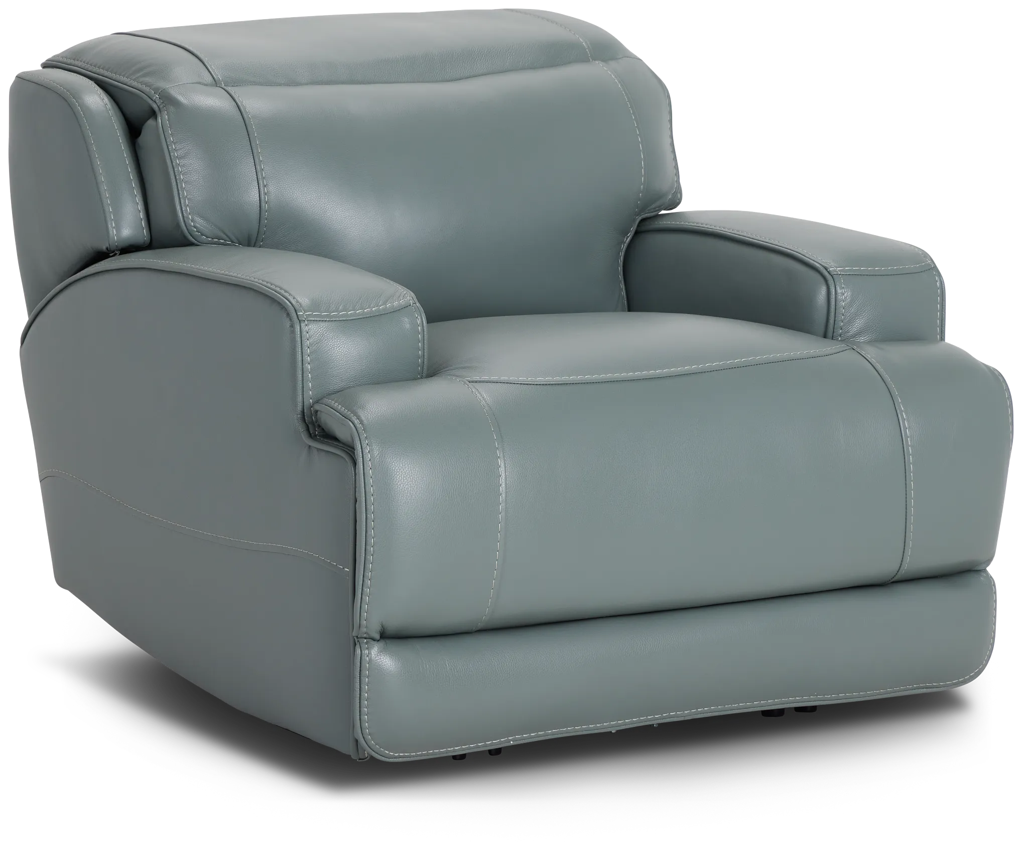 Reign Green Lthr/vinyl Power Recliner With Power Headrest