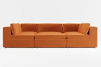 Destin Joya Orange Velvet 6-piece Pit Sectional