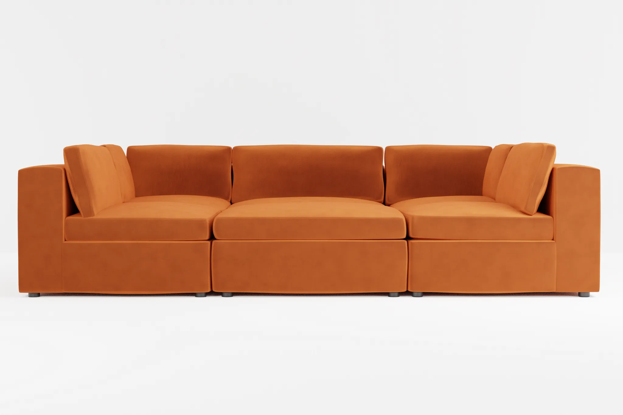 Destin Joya Orange Velvet 6-piece Pit Sectional