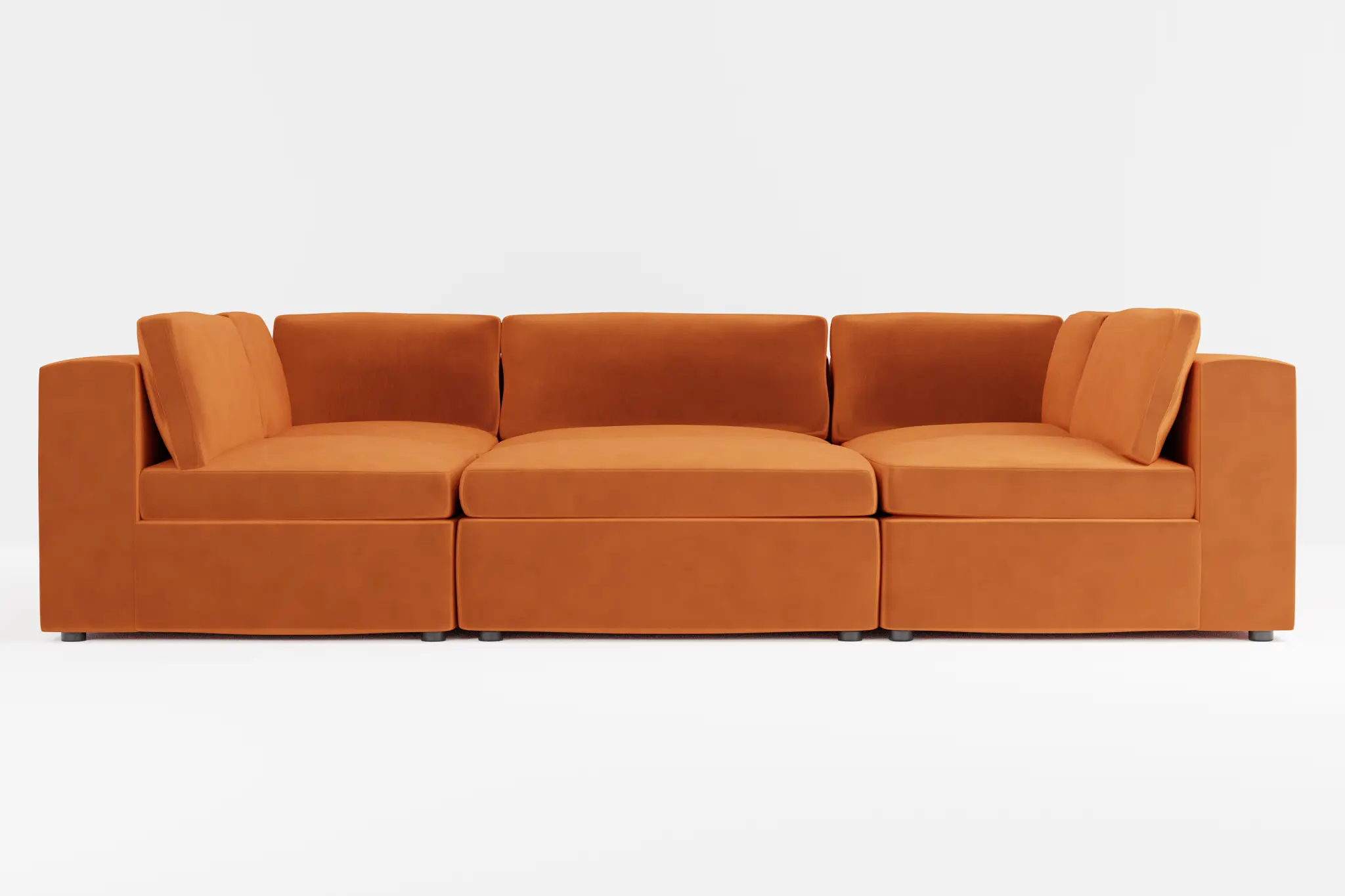 Destin Joya Orange Velvet 6-piece Pit Sectional Destin Joya Orange Velvet 6-piece Pit Sectional