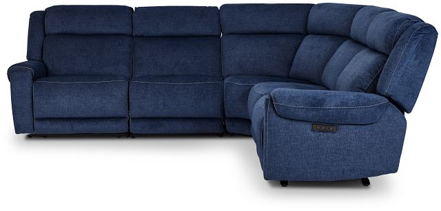 Beckett Dark Blue Micro Small Two-arm Power Reclining Sectional