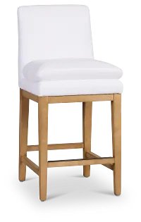 Willow Whitefabric 24" Upholstered Barstool