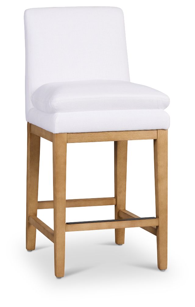 Willow Whitefabric 24" Upholstered Barstool