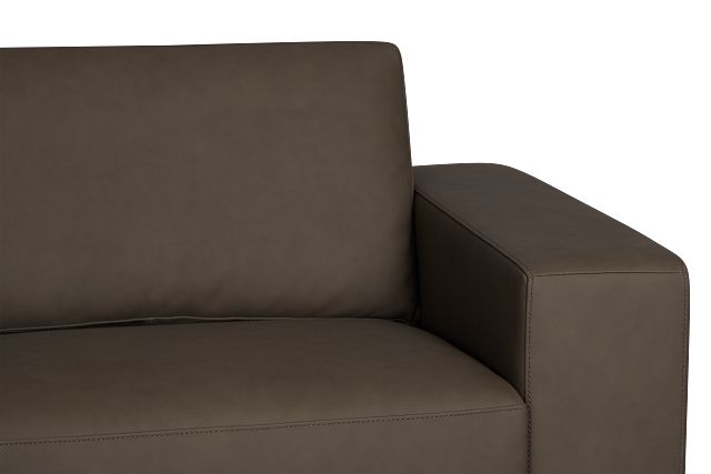 Kellan Dark Gray Leather Small Left Chaise Sectional