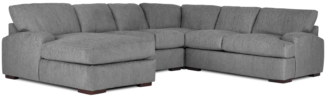Alpha Light Gray Fabric Medium Left Chaise Sectional Alpha Light Gray Fabric Medium Left Chaise Sectional